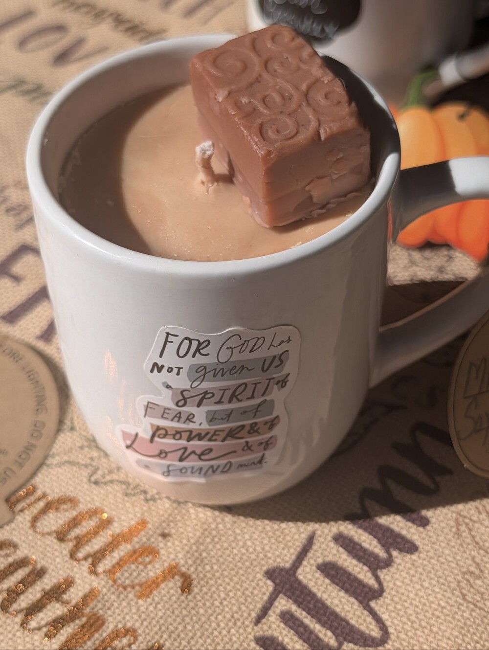 Peppermint Mocha Latte Soy Beeswax Coffee Mug Candle